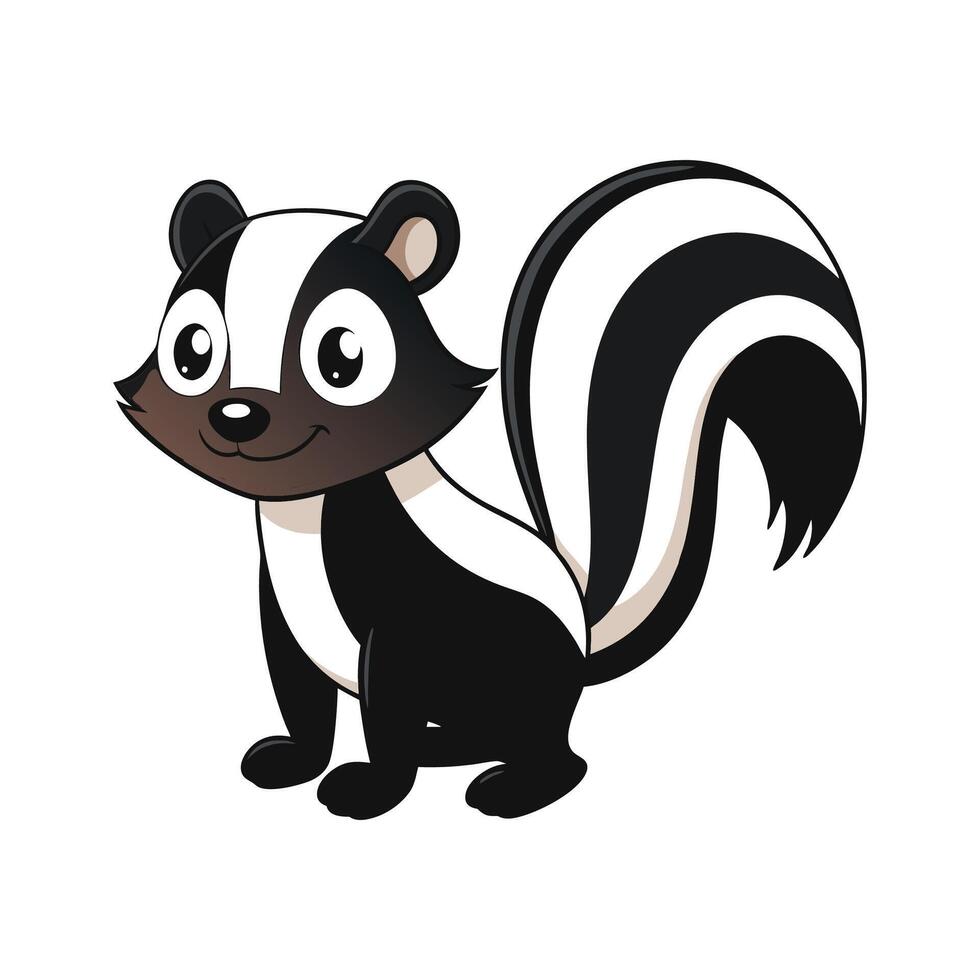 Engaging Striped Skunk Illustration for Creative Use. Cartoon Art Animal Illustration vector