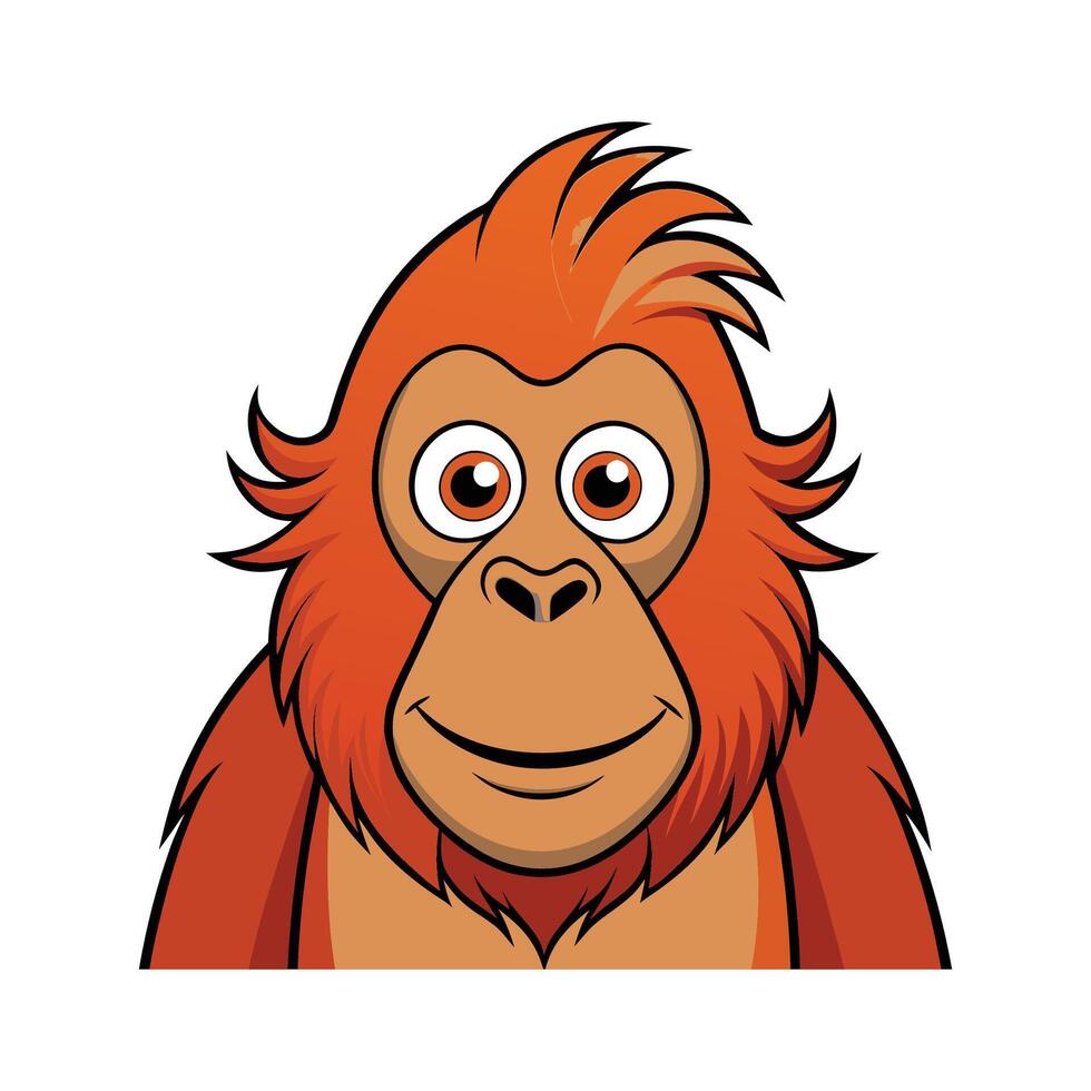 Engaging Sumatran Orangutan Illustration for Unique Art. Cartoon Art Animal Illustration vector