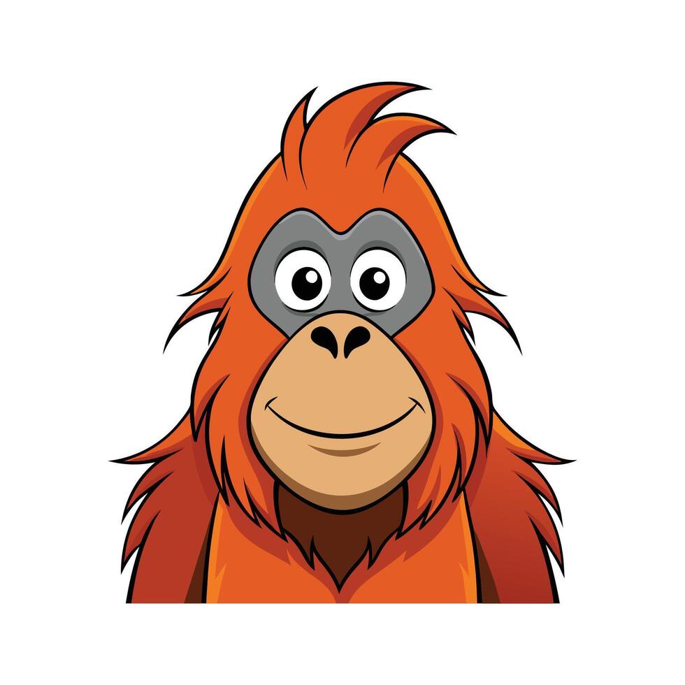 Creative Sumatran Orangutan for Wildlife Projects. Cartoon Art Animal Illustration vector