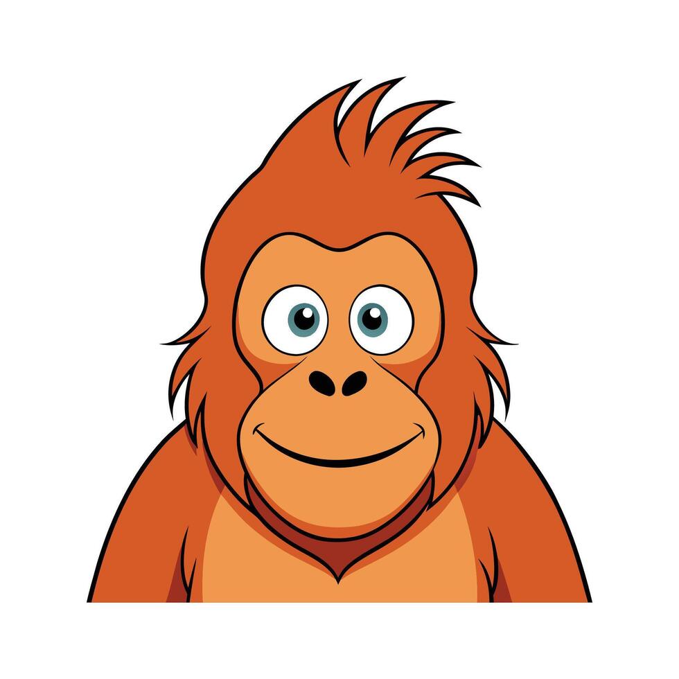 Creative Tapanuli Orangutan for Wildlife Projects. Cartoon Art Animal Illustration vector