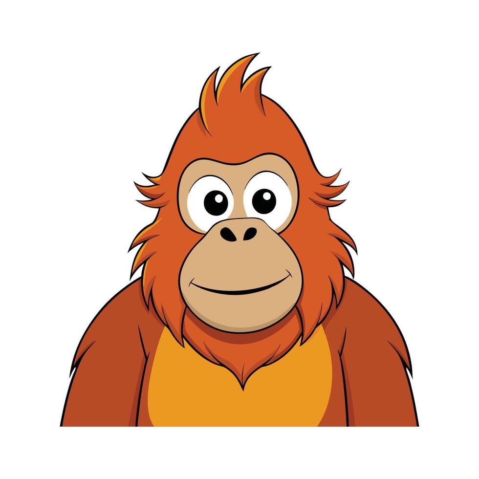 Engaging Tapanuli Orangutan Illustration for Unique Art. Cartoon Art Animal Illustration vector