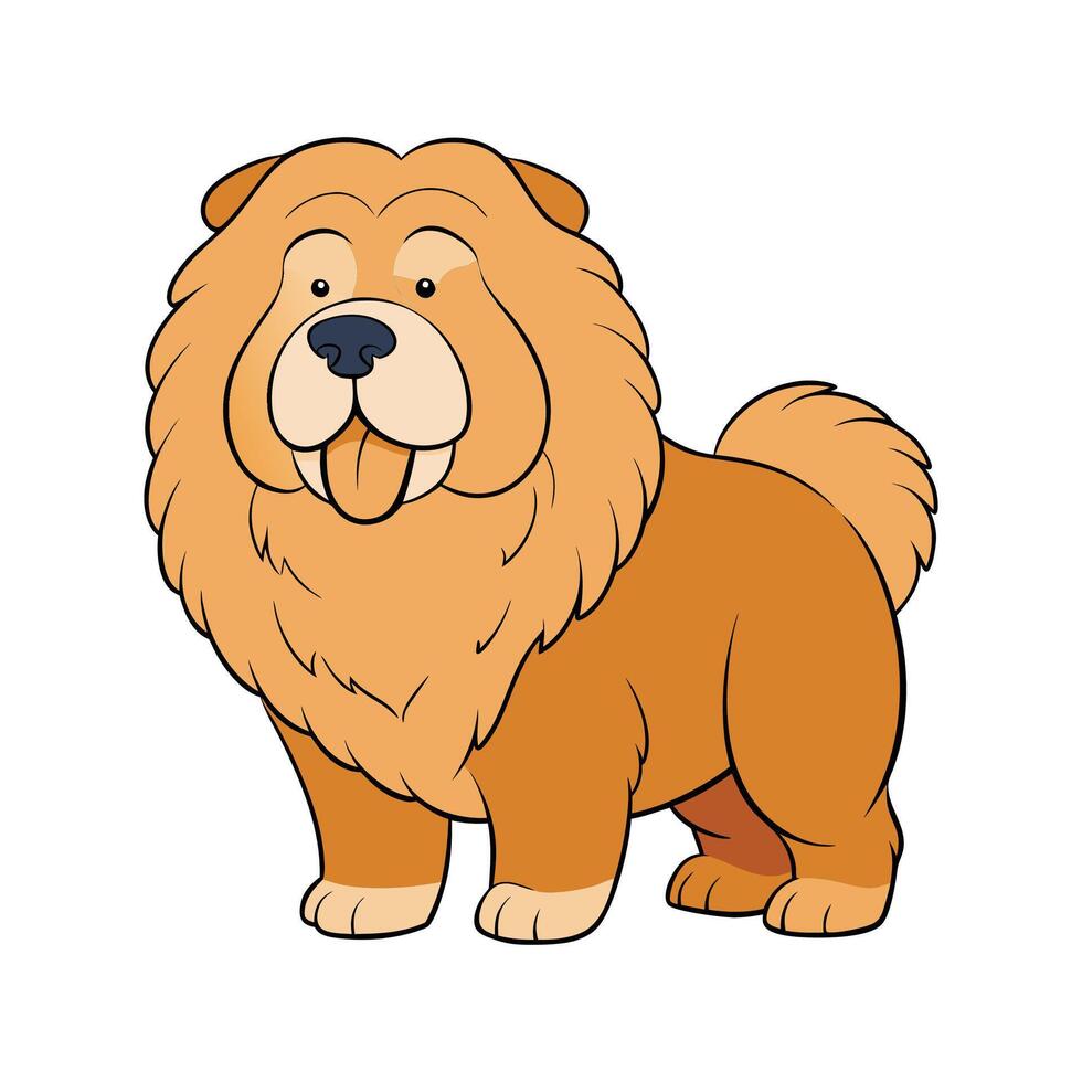 Creative Tibetan Mastiff for Unique Pet Art. Cartoon Art Animal Illustration vector