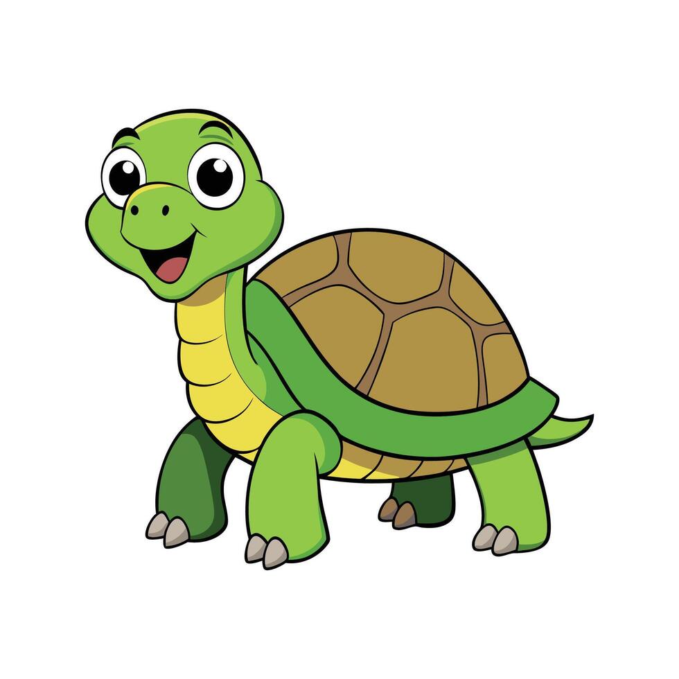 Creative Tortoise for Artistic Projects. Cartoon Art Animal Illustration vector