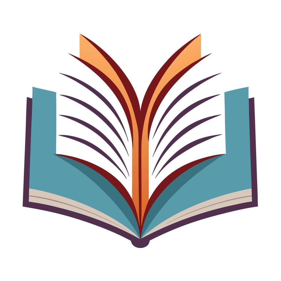 Open Book Icon with Pages Turning and Reading in Progress vector