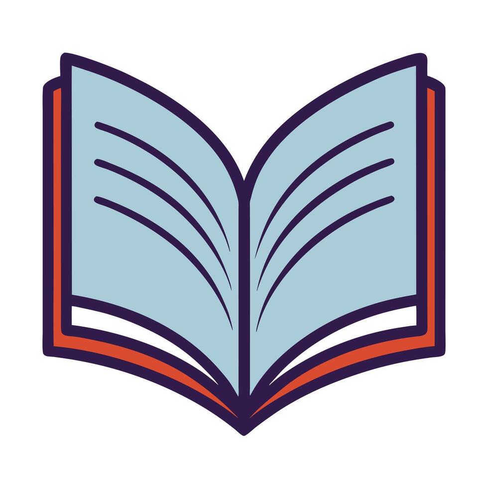 Simple Open Book Icon with Clean Pages and Binding vector