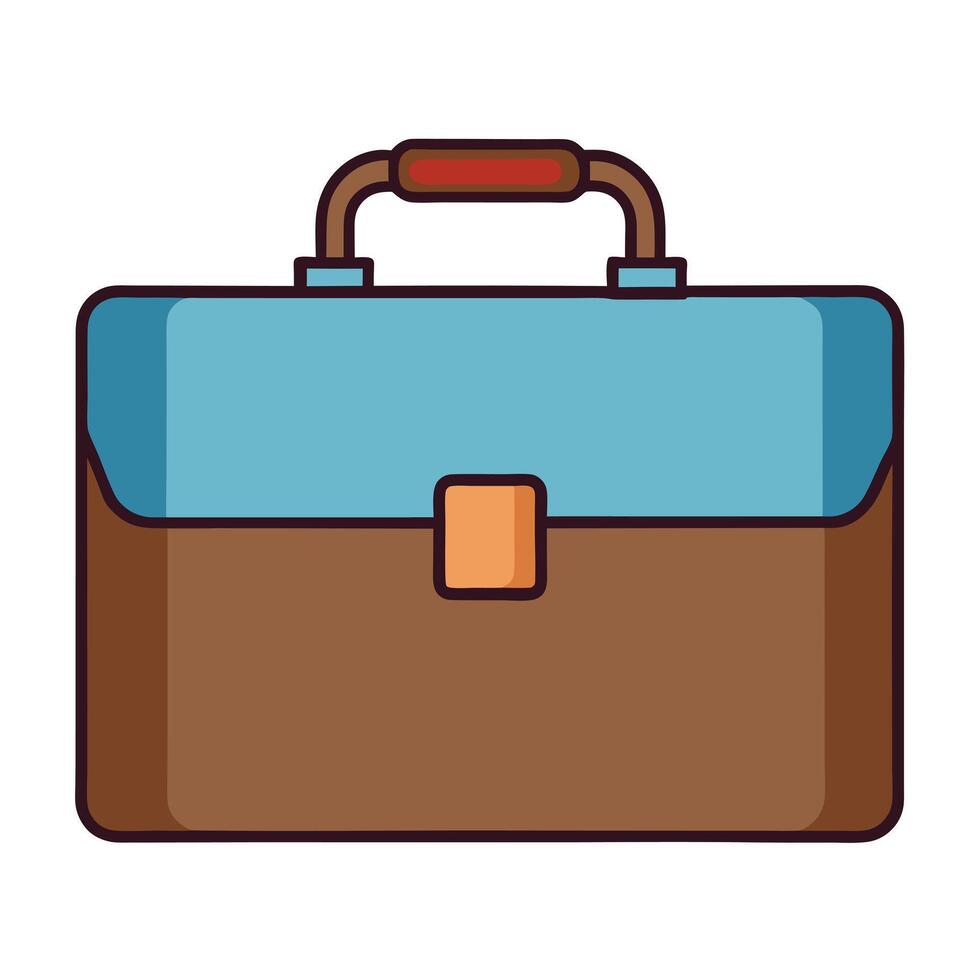 Rectangular Handle Briefcase Icon with Simple and Classic Design vector