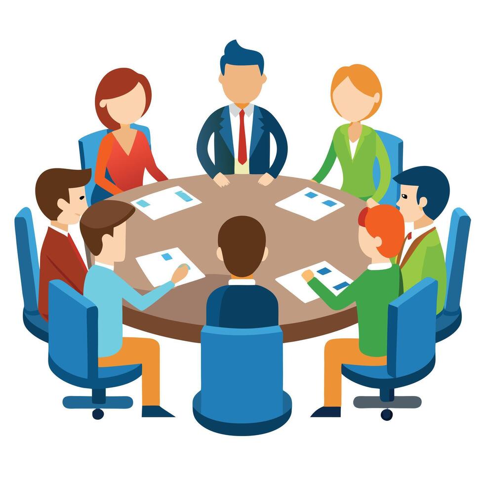 Boardroom Icon with People Gathering and Business Meeting vector