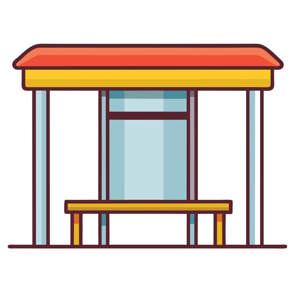 Bus Stop Shelter Icon Isolated on a White Background vector