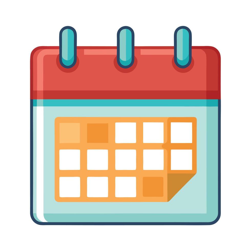 Modern Calendar Icon with a Highlighted Date and Time vector