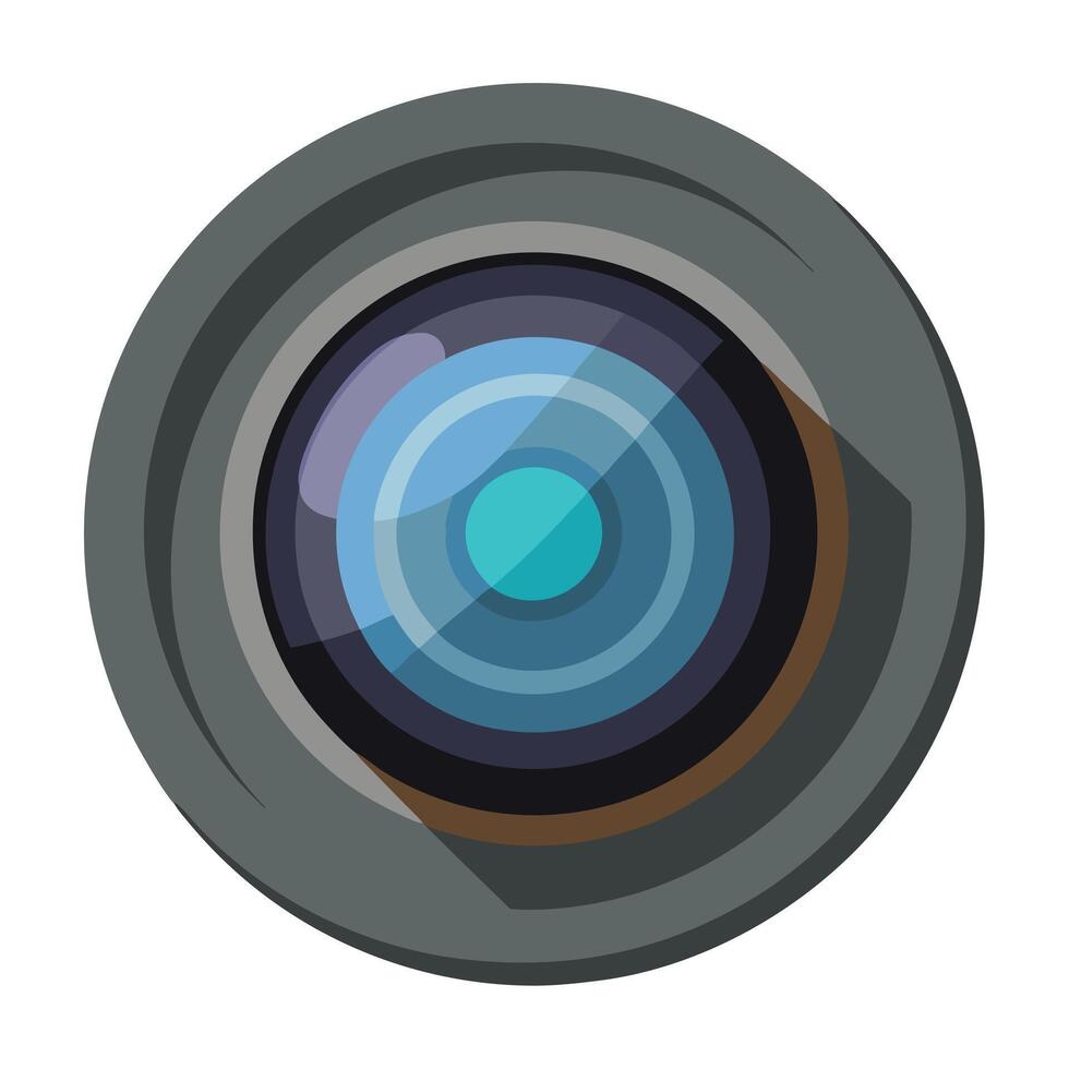 Zoomed In Camera Lens Icon in Close-Up View vector