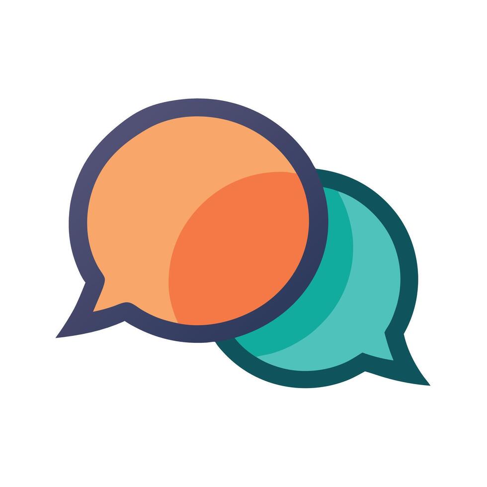 Two Overlapping Speech Bubbles Icon Indicating Chat and Conversation vector