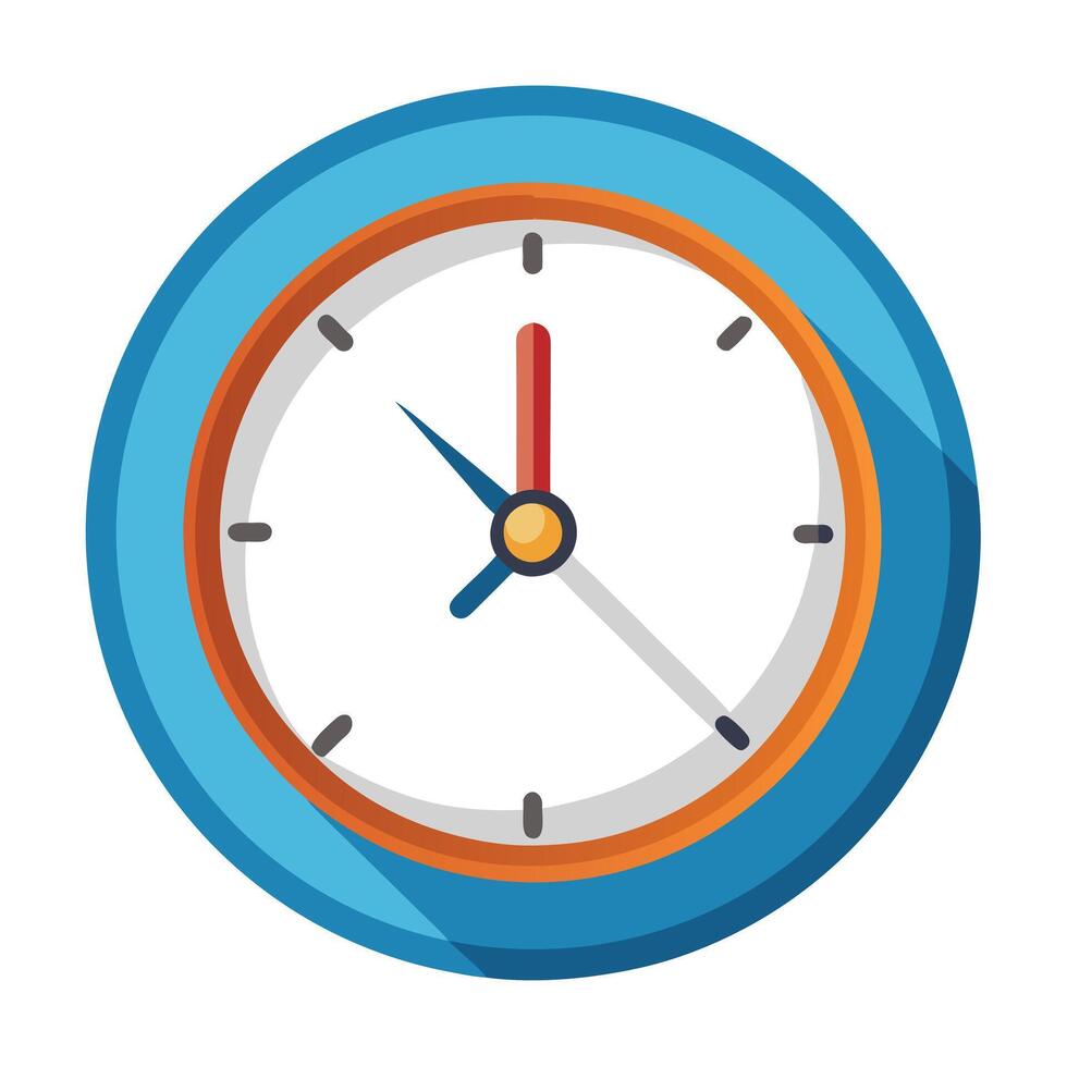 Round Clock Icon Isolated on a White Background and Time Concept vector