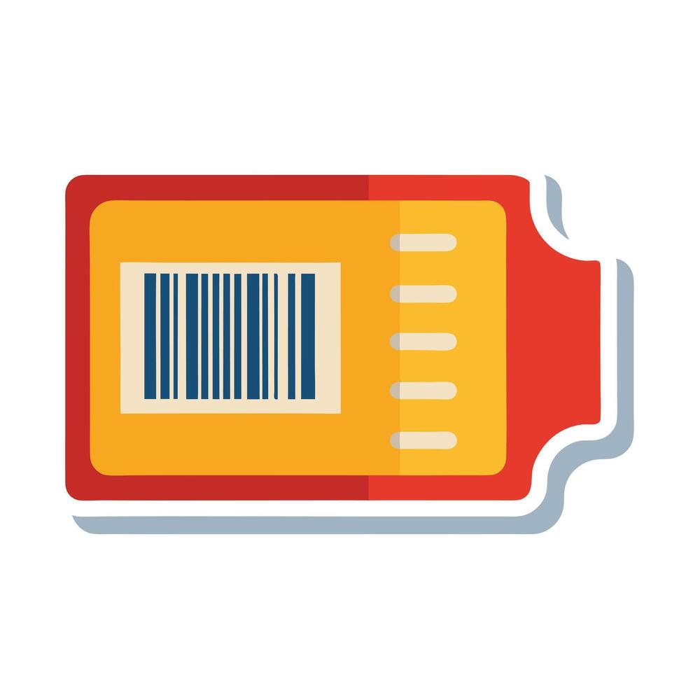 Coupon Icon with a Barcode Isolated on a White Background and Discount Concept vector
