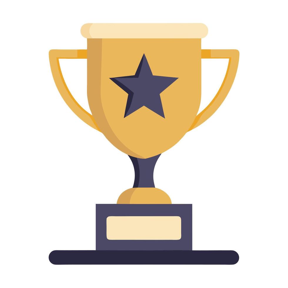 Trophy Icon with a Star Symbol and Employee Recognition Concept vector
