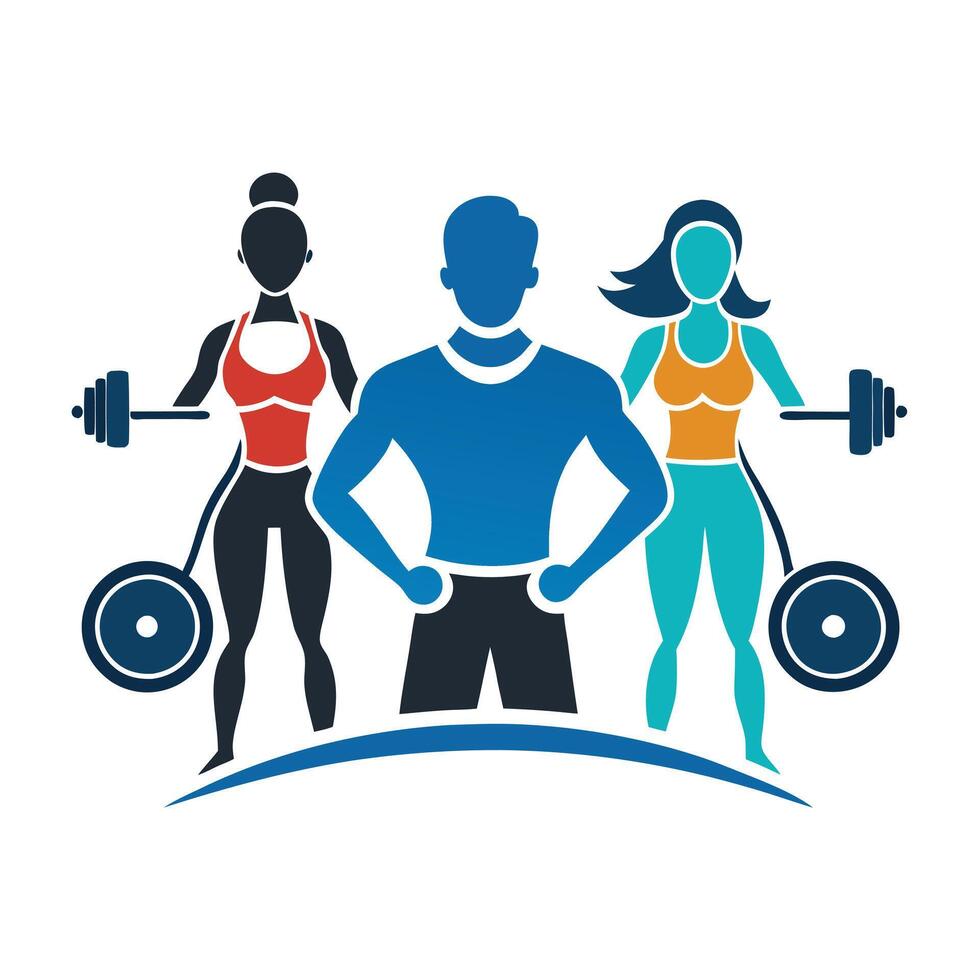Group Exercising Together Icon and Fitness Community Concept vector