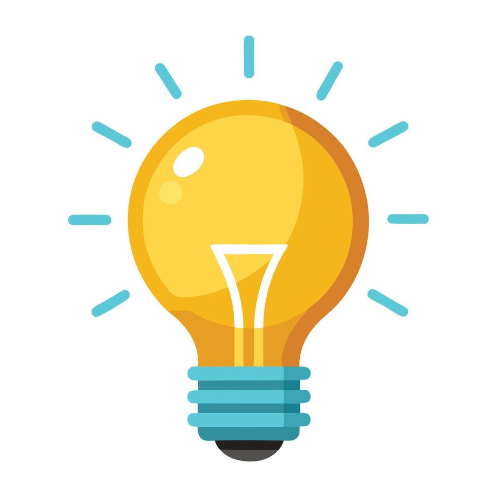 Glowing Light Bulb Icon with a Spark and Light Bulb Concept vector