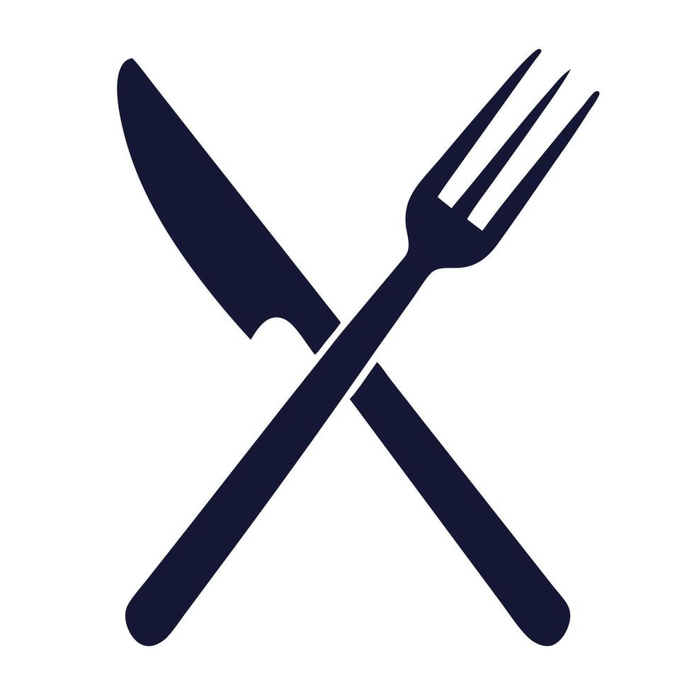 Crossed Knife and Fork Icon and Knife and Fork Concept vector