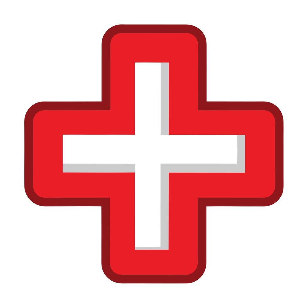Clean Medical Cross Icon and Medical Cross Concept vector