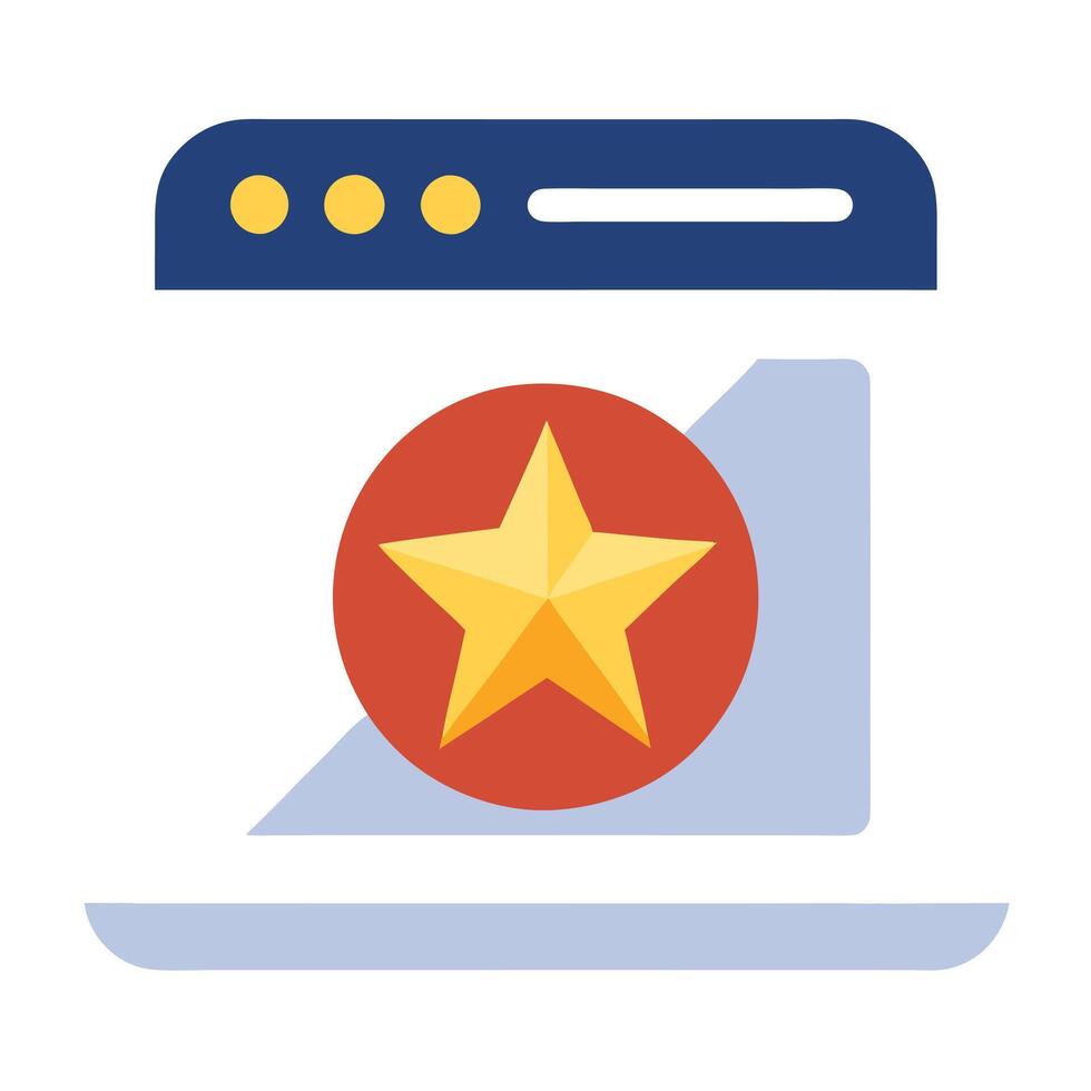 Star Rating Icon on a Webpage and Online Review Concept vector