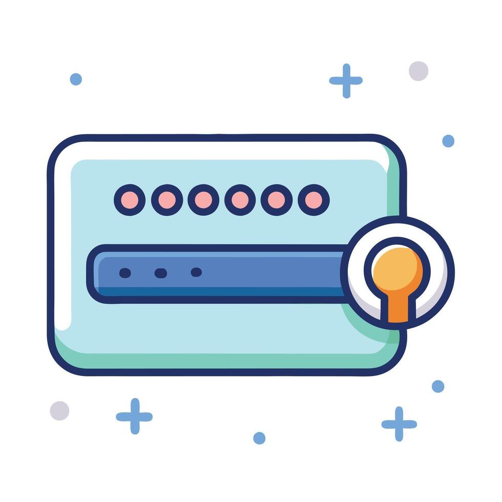 Flat Design Password Field Icon and Password Concept vector