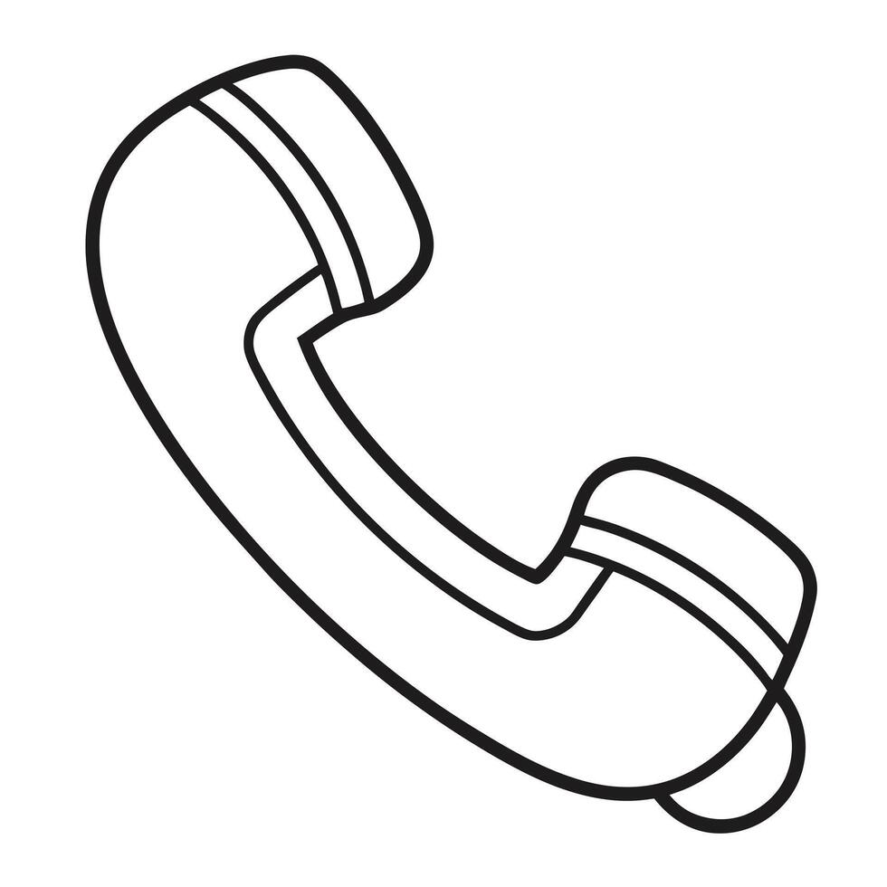 Clean Outline of a Phone Receiver Icon and Phone Call Concept vector