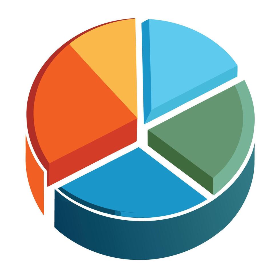 Detailed Pie Chart Icon Showing Data and Pie Chart Concept vector
