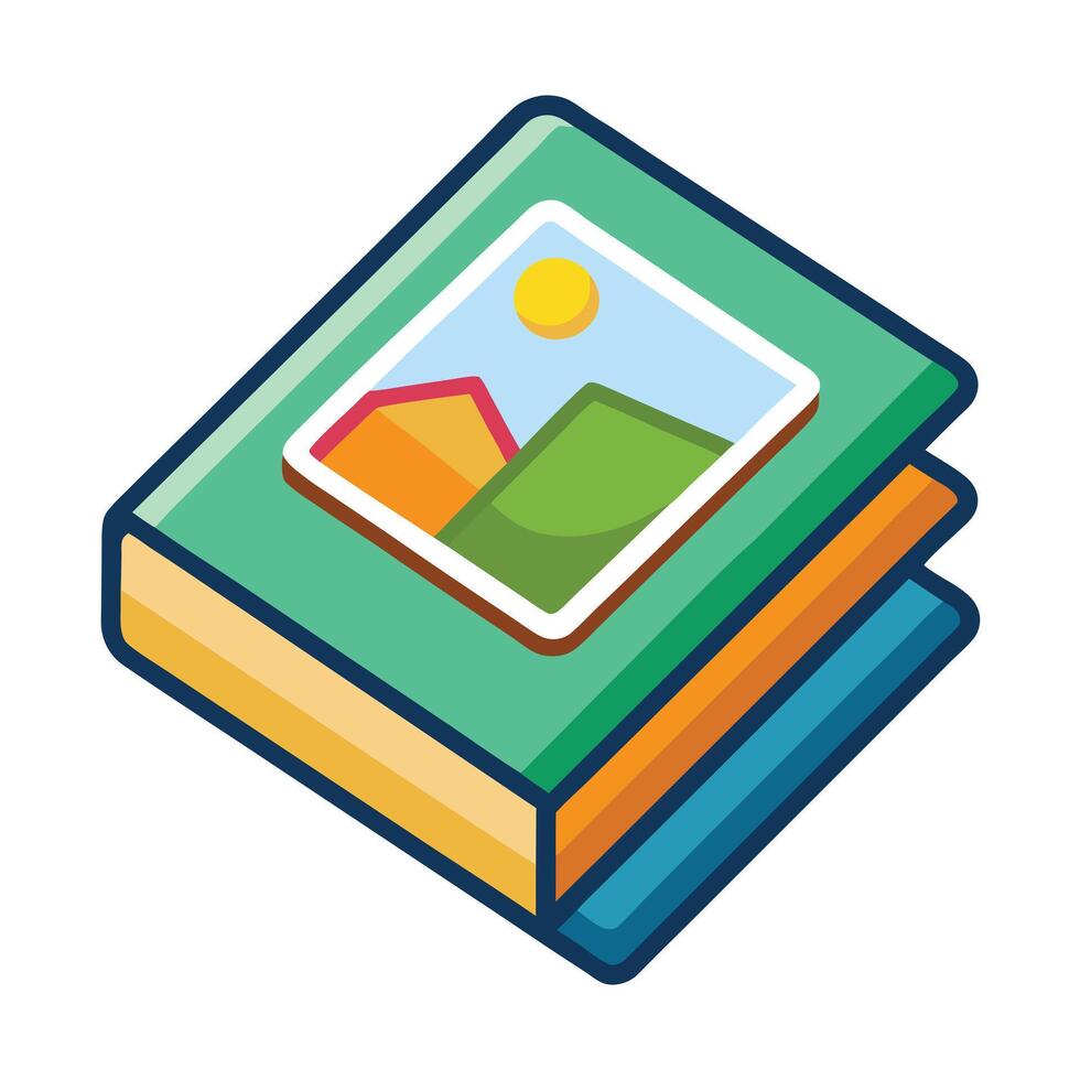 Photo Album Icon with Images and Photo Album Concept vector