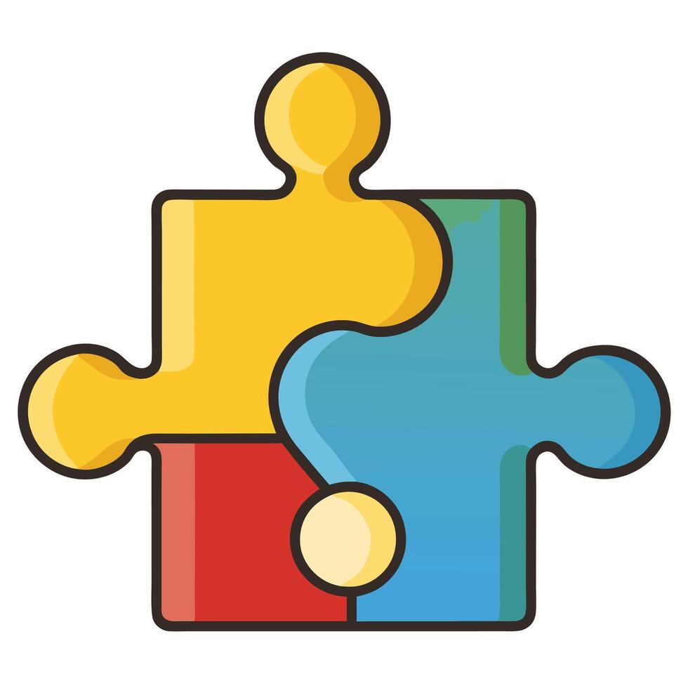 Completed Jigsaw Puzzle Piece Icon and Puzzle Concept vector