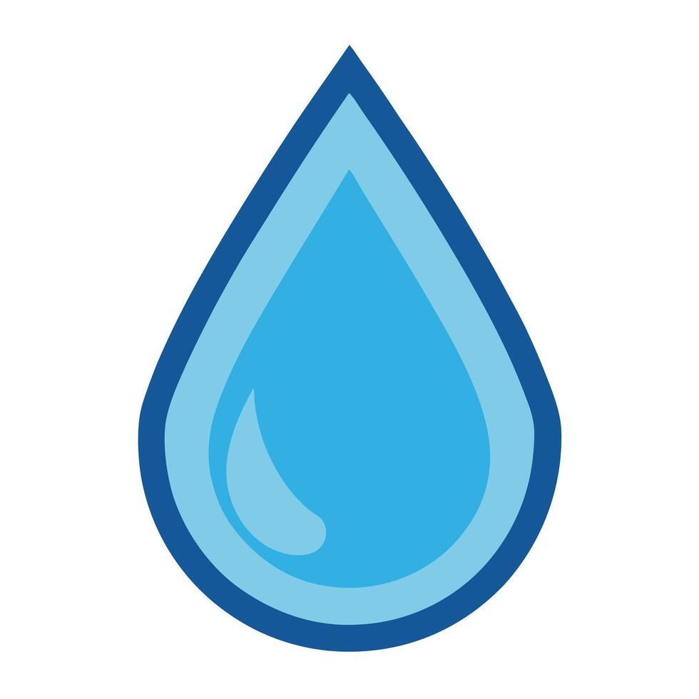 Simple Raindrop Falling Icon and Rain Concept vector