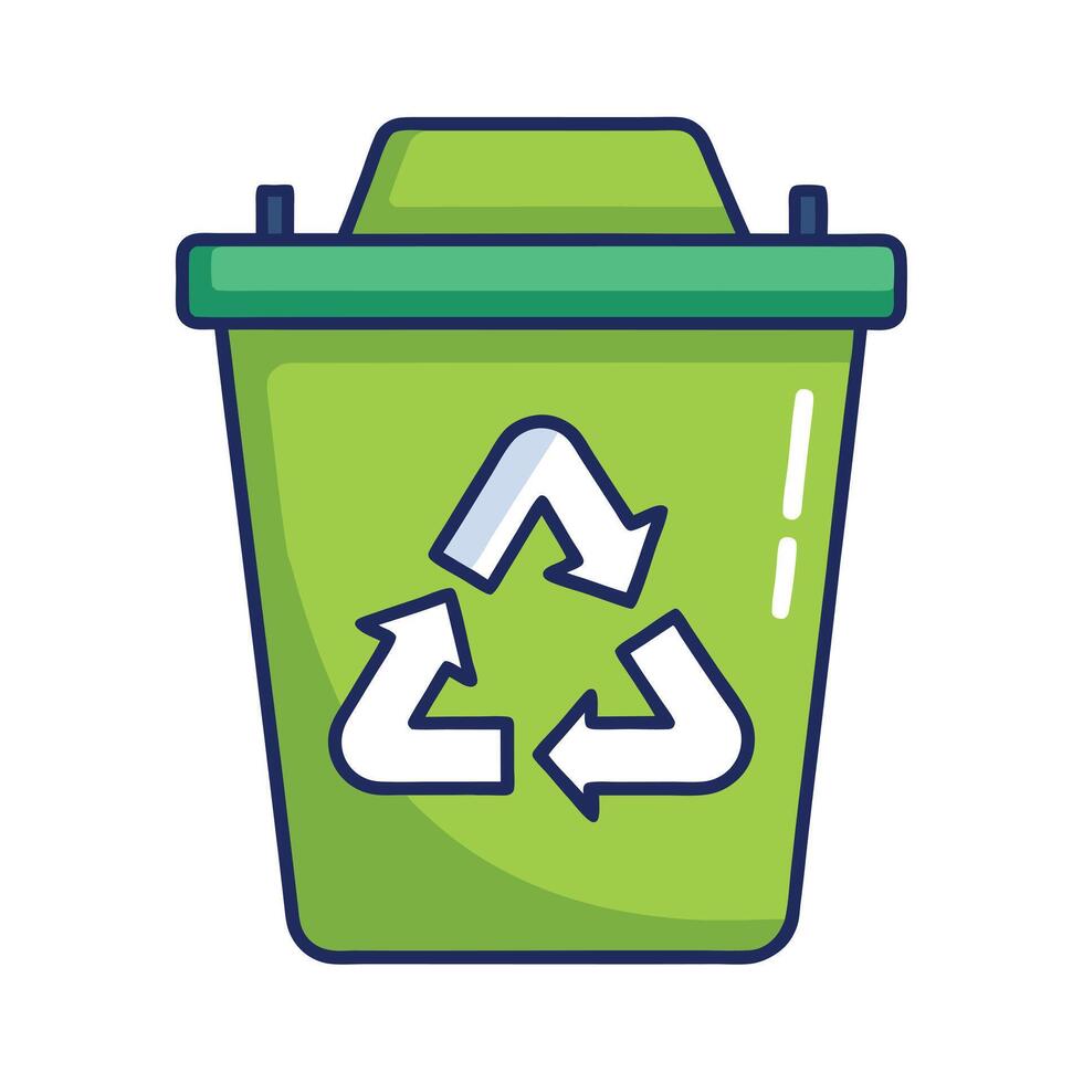 Recycling Bin Icon with Arrows and Recycling Bin Concept vector