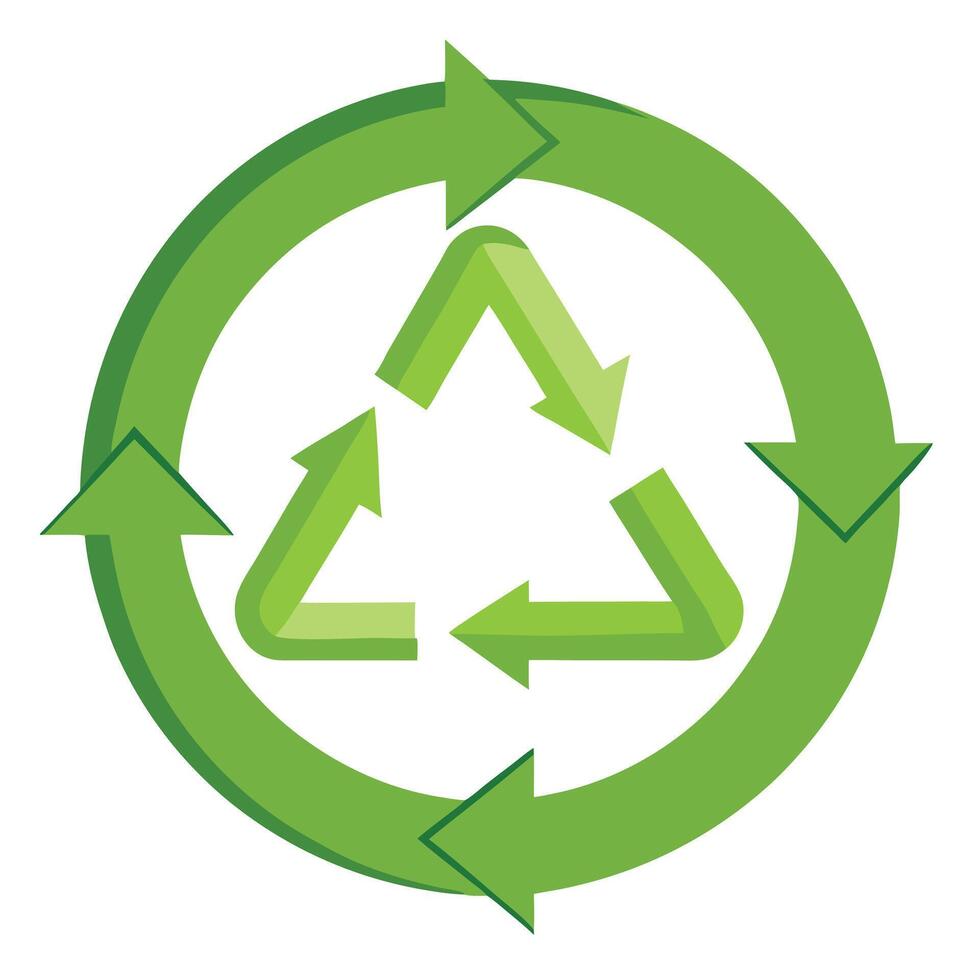 Recycling Symbol Icon with Arrows and Recycling Concept vector