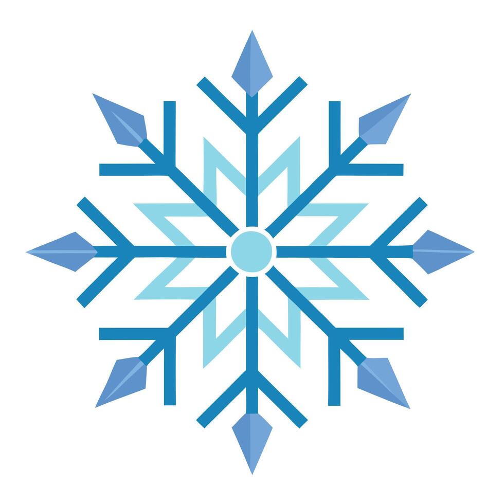 Minimalistic Snowflake Icon and Snowflake Concept vector