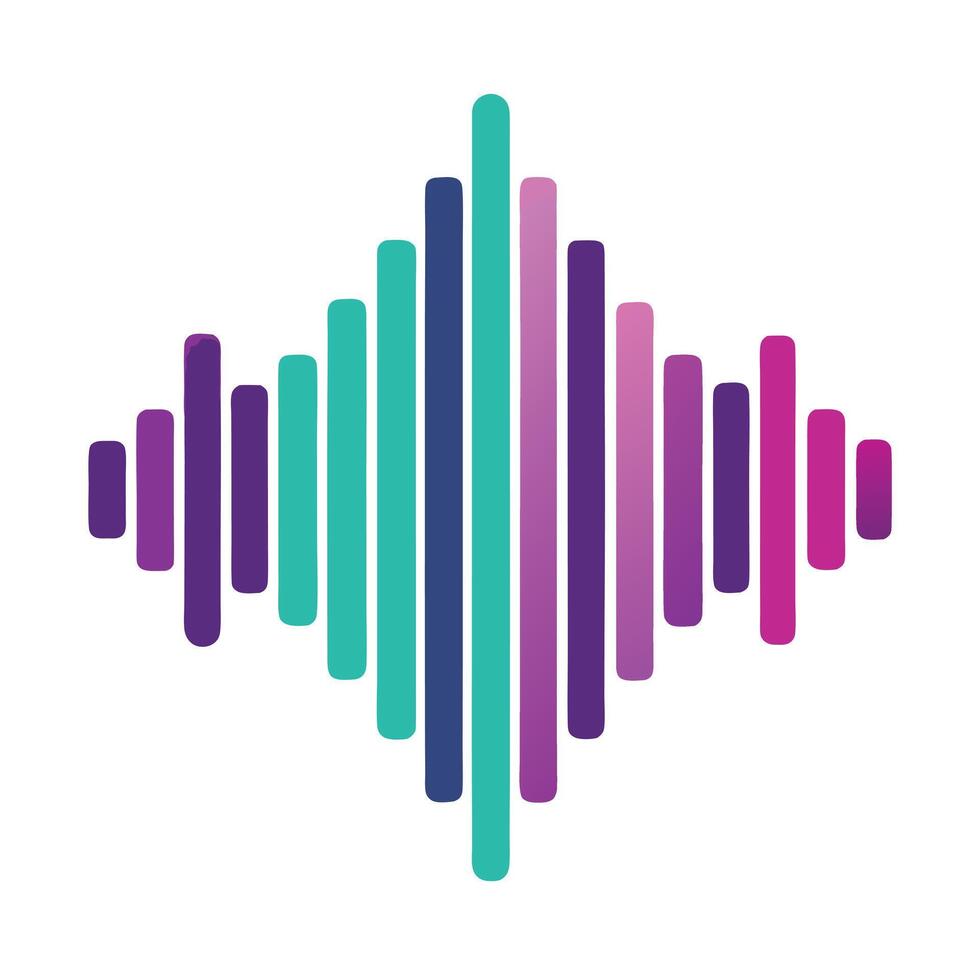 Stylized Sound Wave Icon and Sound Wave Concept vector