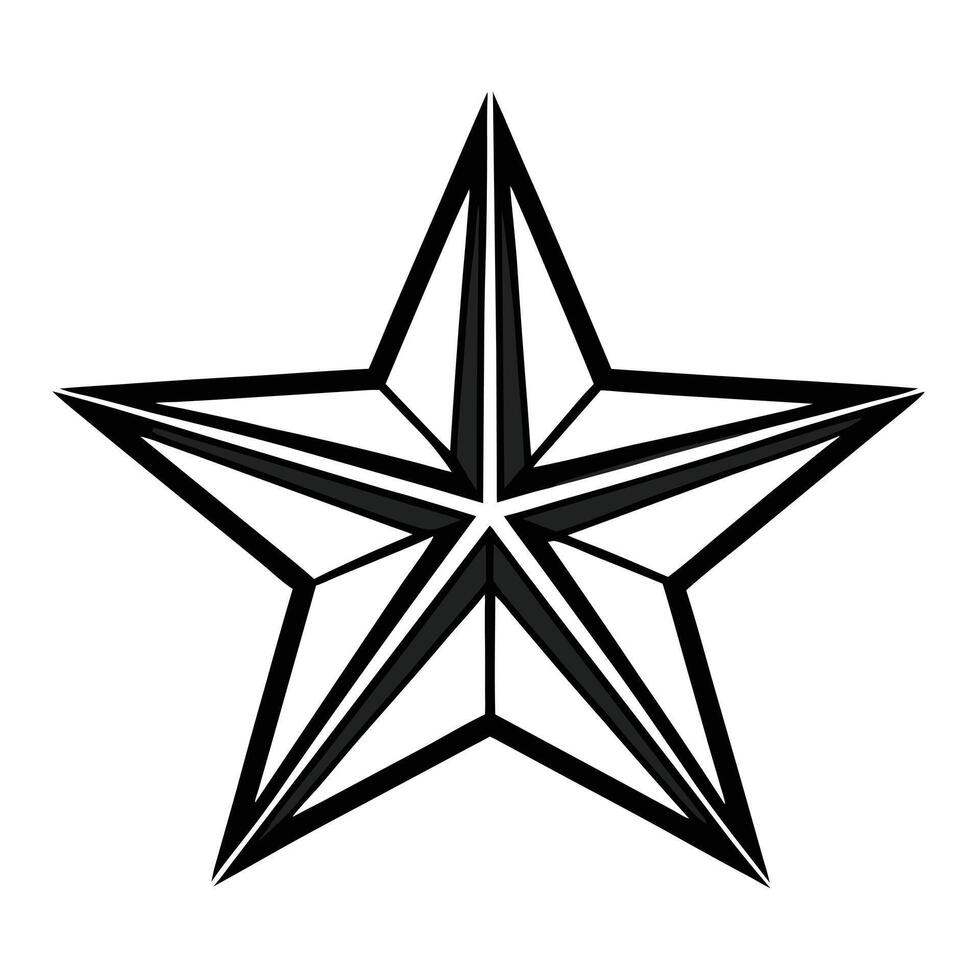 Five-Pointed Star Icon with Clean Lines and Star Concept vector