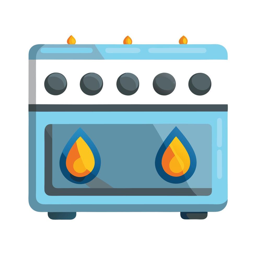 Stove Icon with Burners Lit and Stove Concept vector