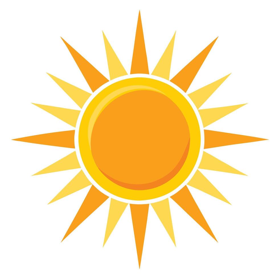 Bright Sun Icon with Rays and Sun Concept vector