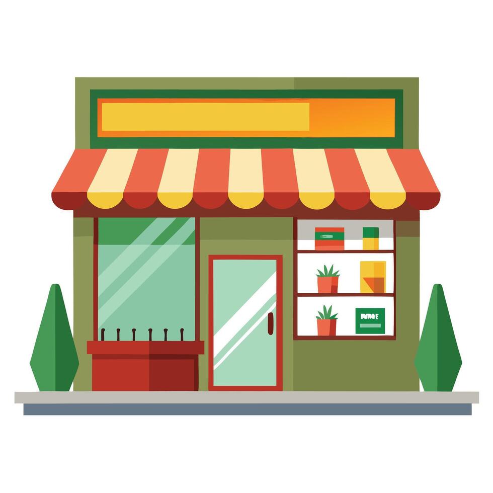 Supermarket Building Icon with an Open Sign and Supermarket Concept vector