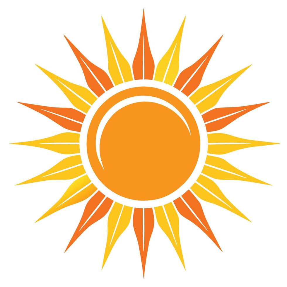 Stylized Sun Icon with Rays and Sun Concept vector