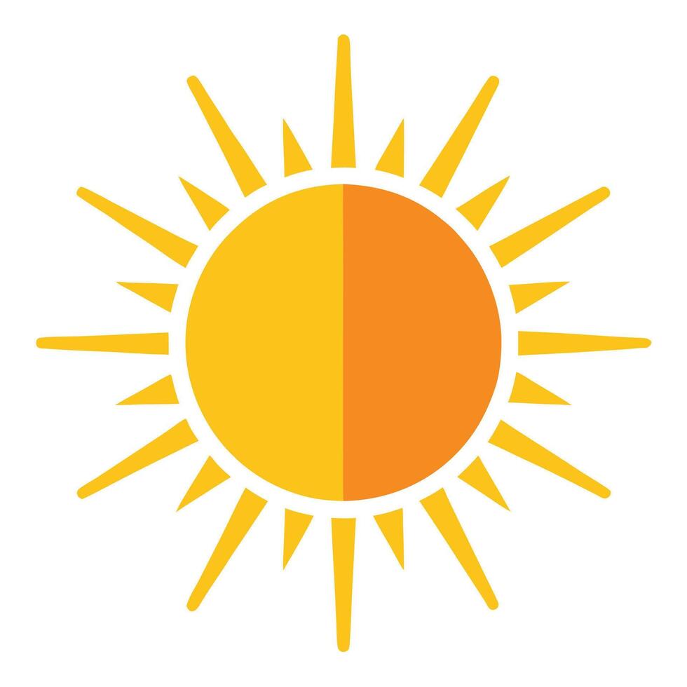 Basic Circle Icon with Small Rays and Sun Concept vector