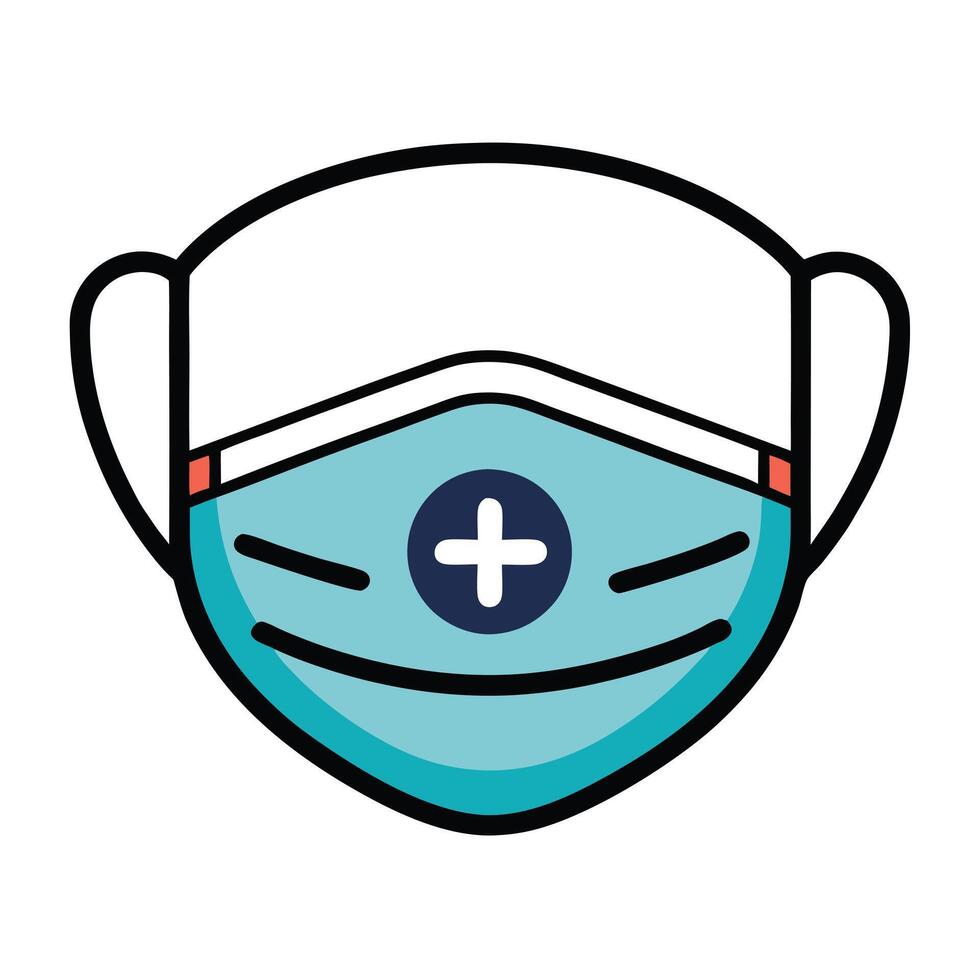 Face Mask Icon Used in Medical Settings and Surgical Mask Concept vector