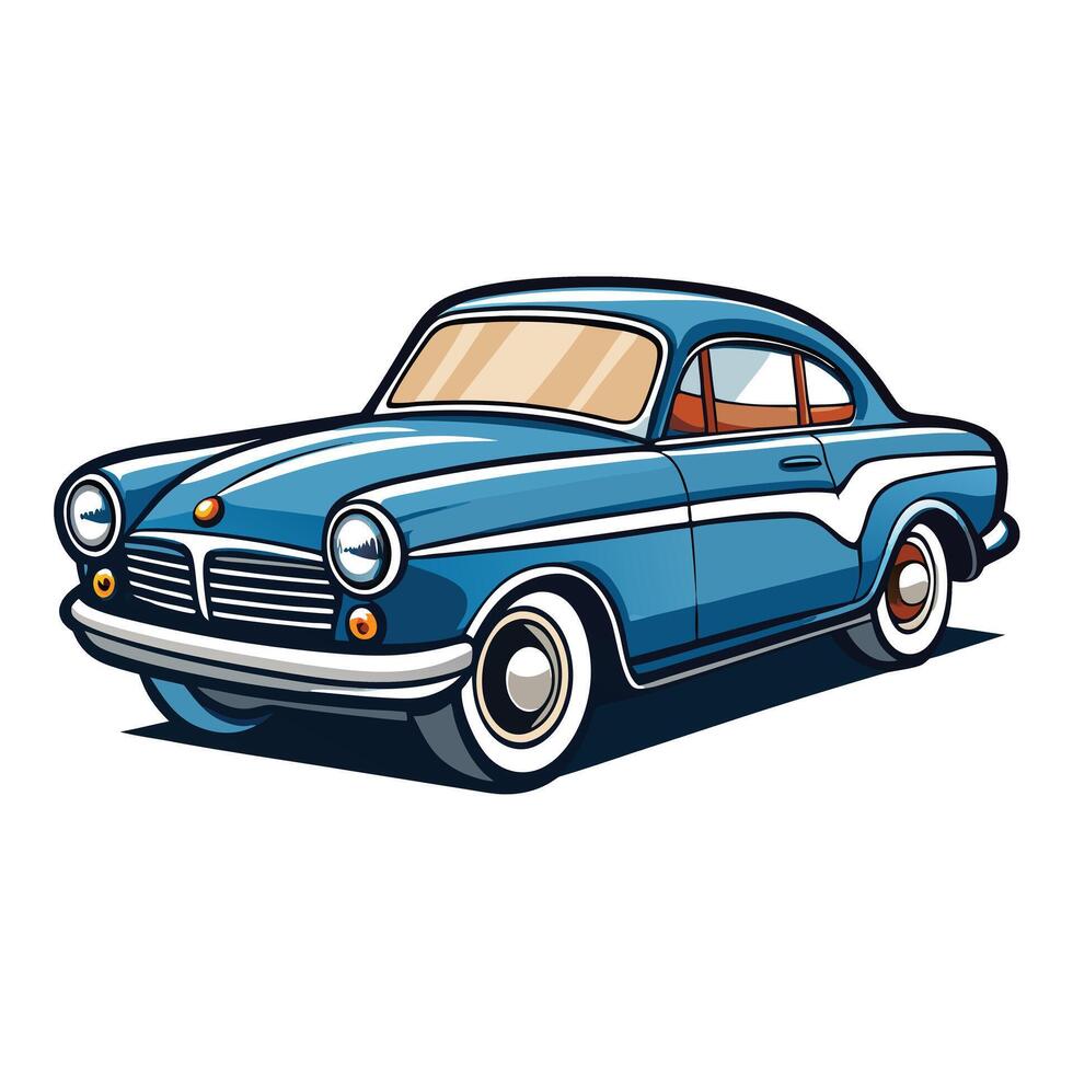 Classic Car Icon with Retro Details and Vintage Car Concept vector