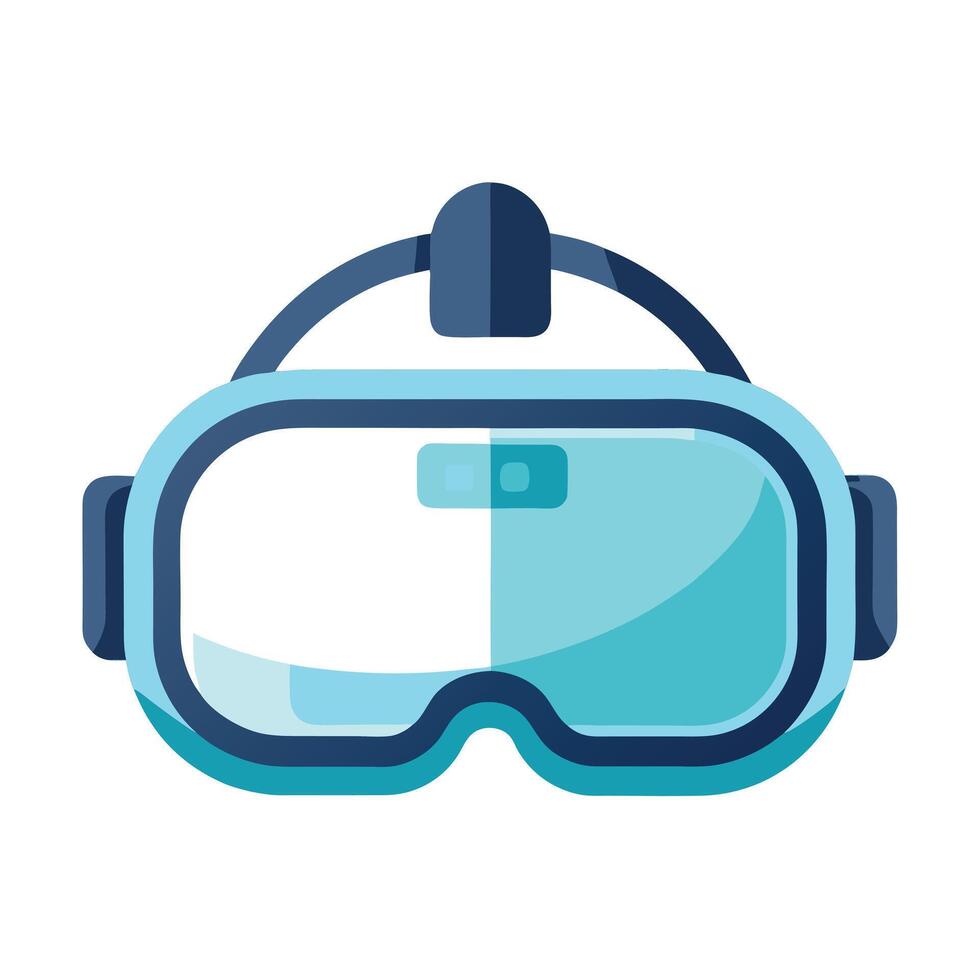 Sleek VR Headset Icon in Flat Style and VR Headset Concept vector