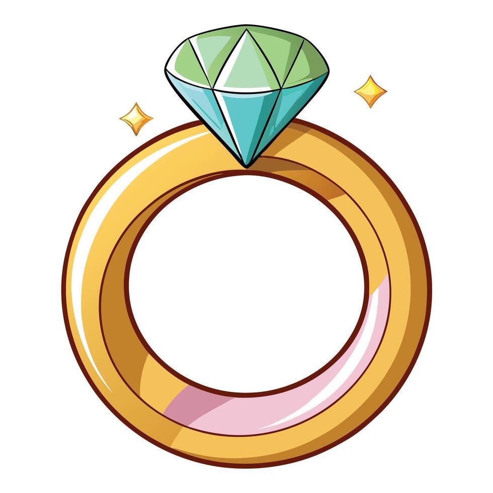 Wedding Ring Icon with Diamonds and Wedding Ring Concept vector