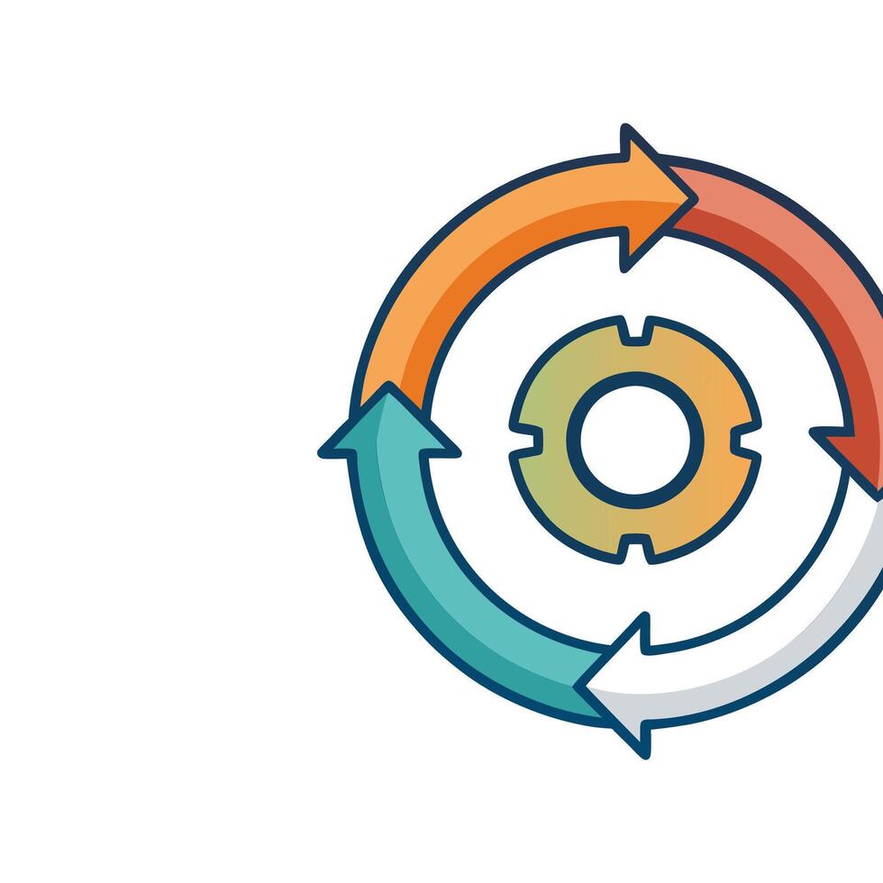Agile Project Management Circular Process Icon vector