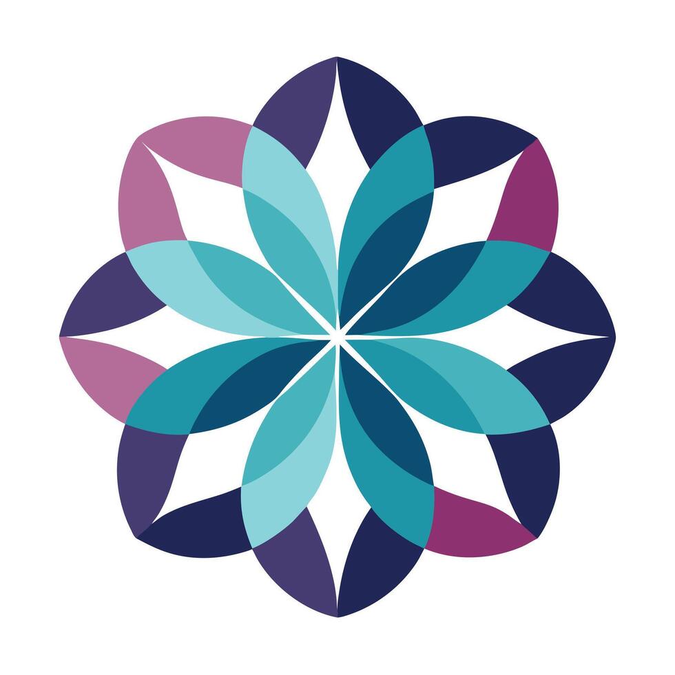 Conceptual Bloom with Overlapping Circles and Flower Concept vector