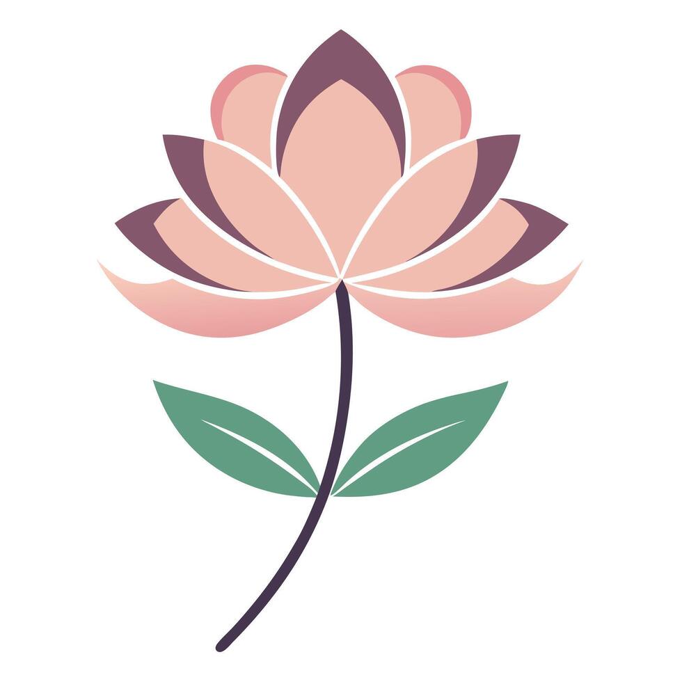 Simple Arc Line Petal Flower with Soft Curves and Flower Concept vector
