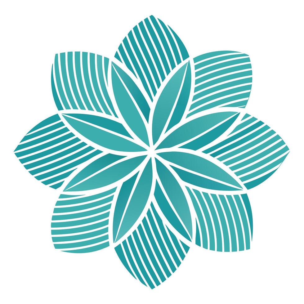 Modern Angled Stripe Petal Blossom with Sharp Definition and Flower Concept vector