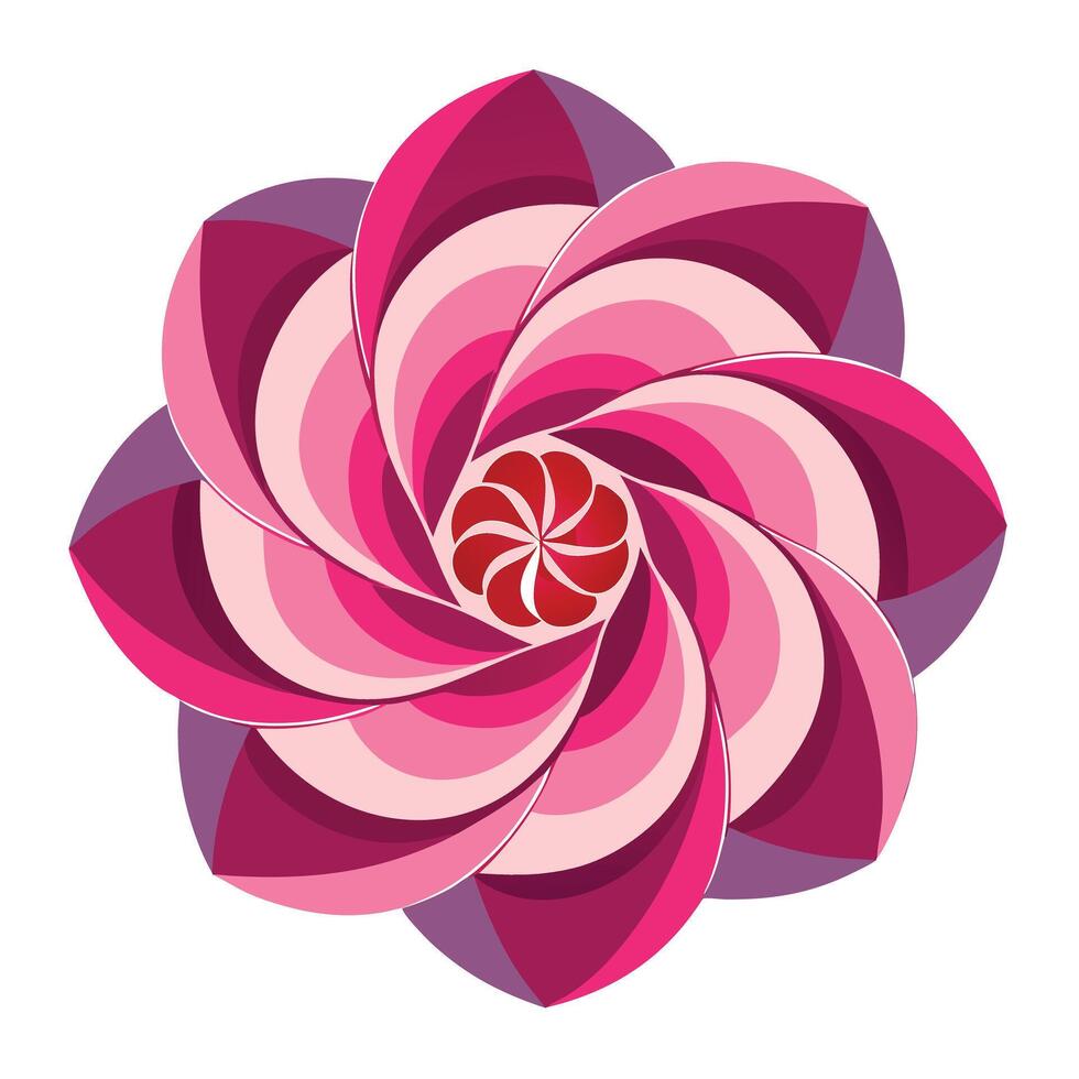 Creative Spiral Flower with Whirling Petals and Flower Concept vector
