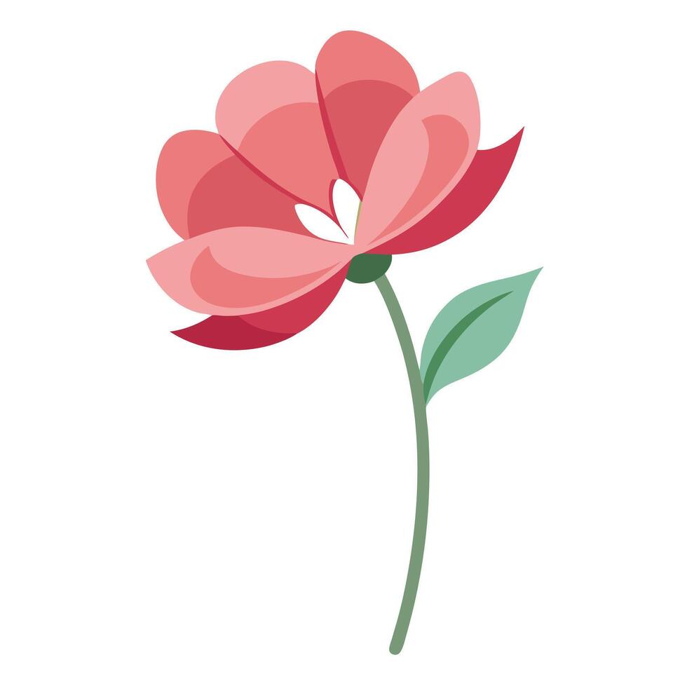 Impressionistic Asymmetrical Tilted Petal Flower and Flower Concept vector
