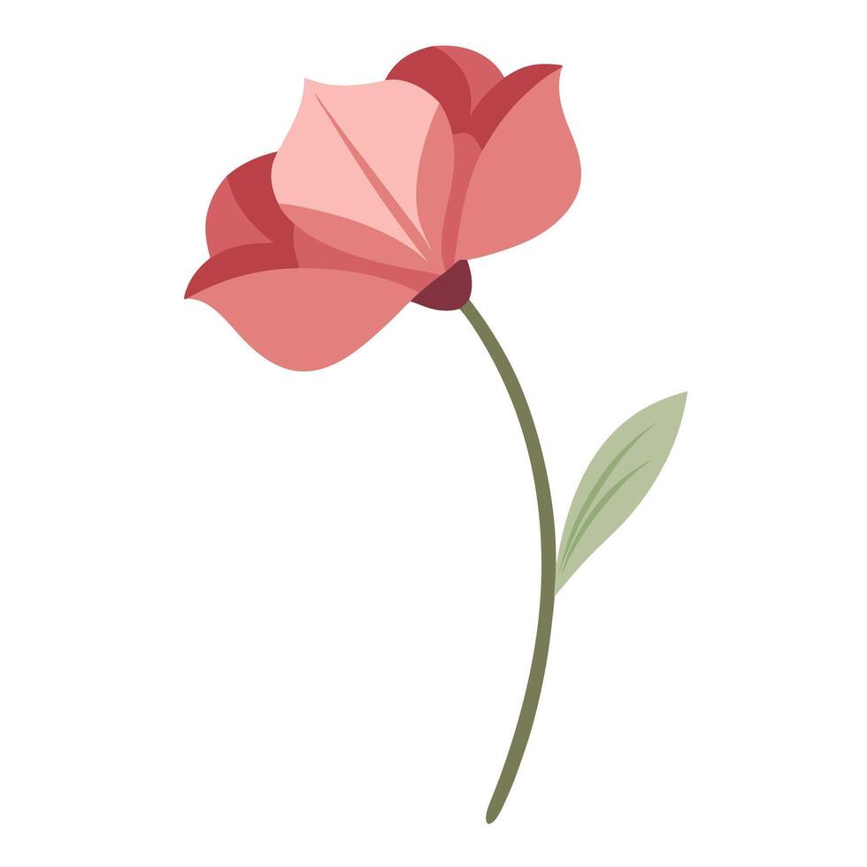 Natural Impression Asymmetrical Tilted Petal Flower and Flower Concept vector